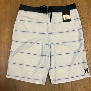 Hurley Kids Board Shorts Stripes Blue Black Waist